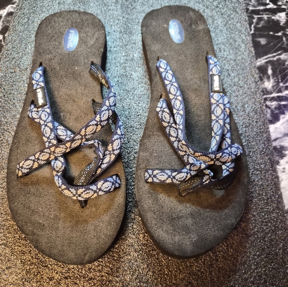 Teva Blue Strappy Sandals Women’s Size 8 Comfortable Casual